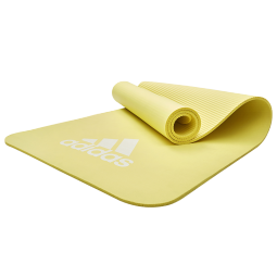 adidas 阿迪达斯瑜伽垫男女加厚运动健身训练垫仰卧起坐防滑减震舞蹈垫 黄色「厚7mm 」
