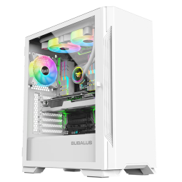 大水牛（BUBALUS）守护者S201 白色 台式主机游戏电脑机箱(前置360水冷位/支持E-ATX/玻璃全侧透/6风扇位)