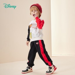 迪士尼童装男童套装玩具总动员撞色卫衣套装萌趣卡通 本白 5岁/身高120cm