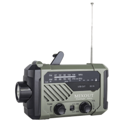 MIXOUT米欧特太阳能应急收音机手电手摇发电应急照明灯充电宝防灾物资
