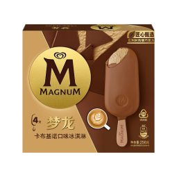 梦龙【王嘉尔推荐】和路雪 卡布基诺口味冰淇淋 64g*4支 雪糕