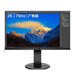 飞利浦 27英寸显示器 2K IPS屏 75Hz 123%sRGB广色域 TUV爱眼认证 低蓝光不闪屏 办公设计电脑显示屏幕 275S1E