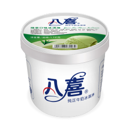 八喜 冰淇淋 绿茶口味1100g*1桶 家庭装 生牛乳冰淇淋大桶
