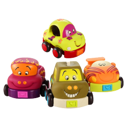 比乐（B.） B.Toys 胶质滑行迷你回力车 儿童礼物早教玩具礼物 标准版4只装