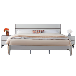全友家居 双人床现代简约框架床双色拼接床屏板式床卧室家具126101
