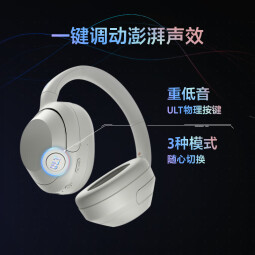 索尼（SONY）ULT WEAR 重低音头戴式降噪蓝牙耳机（WH-ULT900N） 黑色