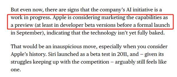 古尔曼爆料iOS18大模型或为测试版：推出多款AI功能