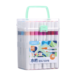 晨光（M&G）马克笔可水洗水彩笔儿童小学生双头软头画笔套装美术专用幼儿园绘画涂色笔 可水洗 24色【加量80%】