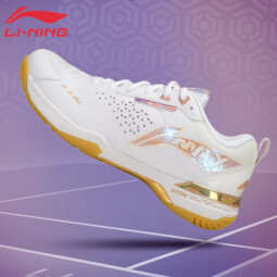 李宁【2024新品】李宁羽毛球鞋 刀锋MAX男女同款减震比赛鞋AYAU003-1 AYAU003-1 标准白 36