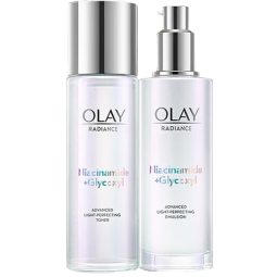 玉兰油（OLAY）小白瓶护肤品套装美白水乳礼盒烟酰胺淡斑补水保湿化妆品生日礼物 美白水+美白乳