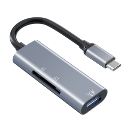 毕亚兹Type-C读卡器3.0高速 SD/TF多功能合一电脑手机OTG读卡器 支持相机无人机行车记录仪存储内存卡