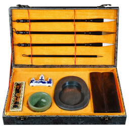 【全网低价，真便宜直播间】【全网低价】荣宝斋 文房四宝礼盒初学练习狼羊兼毫毛笔字帖套装小楷书画行楷碑帖墨锭砚台镇尺笔搁套知书达理套装