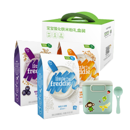 小皮（Little Freddie） 有机高铁原味蓝莓藜麦米粉婴儿辅食米糊多谷物混合口味160g*3盒