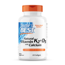 Doctor’s Best 多特倍斯维生素K2+D3柠檬酸钙易吸收120粒 液体钙易服强健骨骼 中老年成人孕妇补钙 美国进口