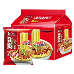 康师傅 方便面 泡面袋面劲爽乐拉面香辣牛肉面速食夜宵方便面整箱装 【活动冲量】5味5袋-散装