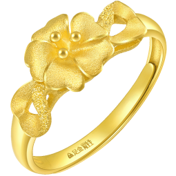 周生生 黄金戒指足金心花开口金戒心花怒放珠宝金饰27942R计价 3.15克(含工费100元)
