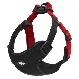 TRUELOVE狗狗胸背带背心式反光舒适牵引绳遛狗绳子小型大狗链泰迪宠物用品黑红-潜水料软布内里M号