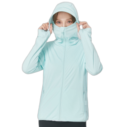 玖慕（JIUMU）防晒衣女士防晒服夏季户外骑车遮阳连帽外套女防紫外线薄款防晒衫皮肤衣 YD008 月光蓝 L