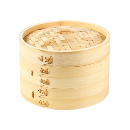 唐宗筷竹蒸笼 家用竹制蒸笼商用蒸笼小笼包笼屉笼屉 2层1盖30CM C1930