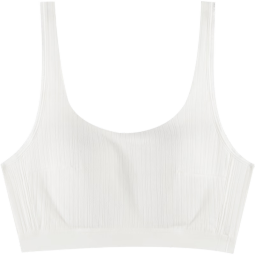 全棉时代少女内衣文胸初中生发育期精梳棉背心 白色一字背（3阶段） 165 