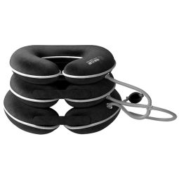 海斯迈斯 德国医用颈部固定器颈椎牵引充气护颈托护脖套脖子肩颈前倾矫正器可调节三层全绒古典黑