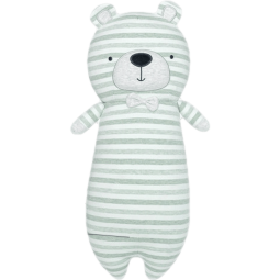 乐瓜儿童抱枕米小熊宝宝专用安抚玩偶睡觉抱枕夹腿长条公仔小靠垫 小号米小熊 小号48*15CM(可拆洗)