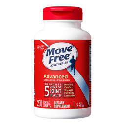 益节Move Free益节氨糖软骨素维骨力钙片中老年成人美国原装进口 红瓶200片*2瓶装