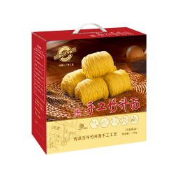 黎记手工竹升面 非油炸面条挂面 竹竿挂面龙须面 港式方便速食面 整箱 黎记 手工竹升面1300g