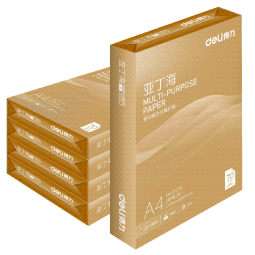 得力（deli）亚丁海a4纸打印纸 A4整箱70g双面复印纸办公白纸 新品70g-5包1箱（整箱2500张）
