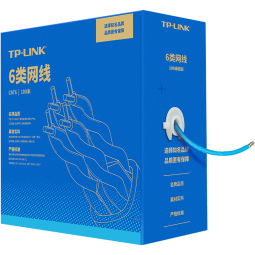TP-LINK 六类千兆网线 原装CAT6类非屏蔽高速工程网线 纯铜双绞线 家装网络监控布线100米箱线EC6-100