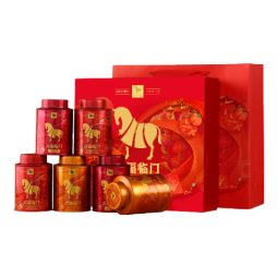 八马六福临门三大茗茶组合 红茶金骏眉铁观音乌龙茶肉桂248g茶叶礼盒