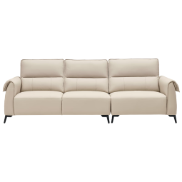 左右真皮沙发客厅2024新款网红奶油风家具小户型直排皮艺沙发DZY6018 [现货闪发] 2.6m|奶油白|三人位