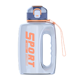 富光塑料杯大容量Tritan吸管运动健身户外水壶大肚水杯吨桶学生杯子 蓝色 1600ml