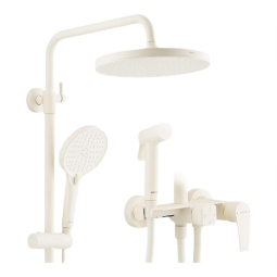 箭牌（ARROW）精铜龙头淋浴花洒套装巨幕顶喷冷热龙头增压喷枪花洒淋浴器全套 亮银色四功能置物 34168CP