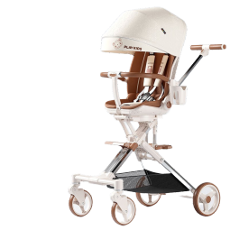 普洛可（PLAYKIDS）遛娃神器X6-4MAX可坐可躺睡婴儿宝宝儿童折叠高景观溜娃手推车 【新品】A8MAX天使之翼 升级避震