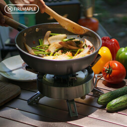 火枫（FIRE-MAPLE）擎天户外炉具套装炉头户外装备全套旅行野炊锅露营装备套装全套 擎天+M包+2罐气+204套锅+挡风板+转接头 擎天全套