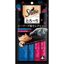 希宝原装进口猫条成猫猫粮猫零食海洋尊享+鲣鱼及虾12g*20条软包猫罐头