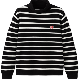 巴拉巴拉童装儿童毛衣2024新款秋冬装中高领男童女童宝宝套头毛衫针织衫潮 黑色调00399 150cm