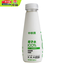 100%纯椰子水果汁饮料NFC饮品天然电解质水椰青水0脂瓶装饮品 100%椰子水360*6瓶可常温存放