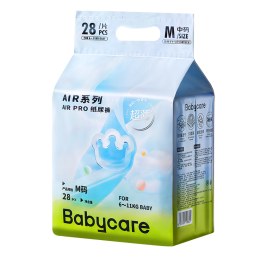 babycare纸尿裤air pro拉拉裤bbc尿不湿婴儿尿布超薄透气 纸尿裤【M】28片迷你装 6-11KG