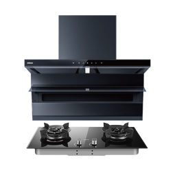 老板（Robam）小黑翼顶侧双吸25风量抽吸油烟机家用真平嵌超薄顶侧油烟机家用7字型油烟机27A13-D1 27A13-D1+57B0X升级款5.2kW燃气灶