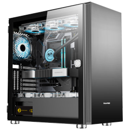 长城（Great Wall）阿基米德9 PRO灰色电脑机箱（360水冷位/磁吸玻璃翻门/0.8mm厚侧板/5硬盘位/10风扇位/4090显卡）