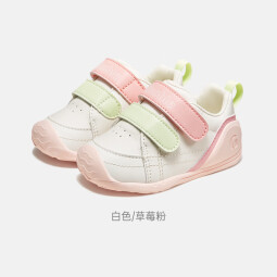 基诺浦（ginoble）8-18个月婴儿学步鞋春秋款男女儿童软底宝宝机能鞋GB2169 白色/草莓粉 20 125mm 适合脚长125-129mm