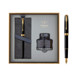 【女神节礼物】派克（PARKER）高端钢笔签字笔 商务办公送礼节礼物 男女生日礼品 卓尔磨砂黑金夹墨水笔 墨水礼盒