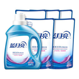 蓝月亮洗衣液套装 机洗手洗  薰衣草香洗衣液 洁净14斤（ 2kg*1瓶 +1kg*5袋)