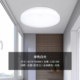 雷士（NVC） LED吸顶灯厨房阳台走廊过道灯玄关入户灯车库地下室照明灯饰灯具 6瓦单色白光阳台灯