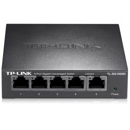 普联（TP-LINK） 5口全千兆钢壳交换机 企业级交换器 4口监控网络网线分线器  金属机身 TL-SG1005D