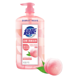超能洗洁精大桶清腥去味1kg*2白桃去油食品用宝宝餐具果蔬家庭洗涤灵 1kg白桃洗洁精*2瓶