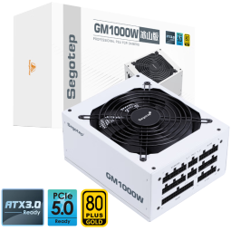 鑫谷（segotep）GM1000W ATX3.1冰山版金牌全模组电源（12V-2X6支持5080/5090显卡/白色模组线/台式电脑主机电源）