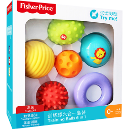 费雪（Fisher-Price）玩具球六合一 宝宝初级训练球手抓弹力球幼儿童按摩球生日礼物